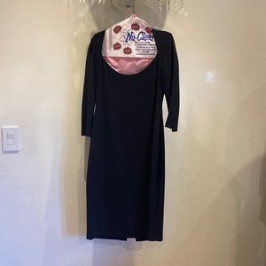 Black cocktail semi midi dress
